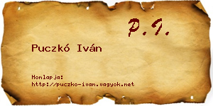 Puczkó Iván névjegykártya
